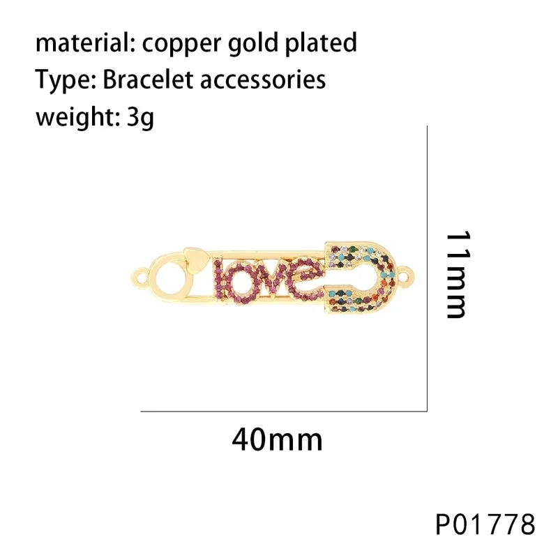 1 Piece 11*40mm 15*28mm 19*36mm Copper Zircon 18K Gold Plated Electrocardiogram Devil's Eye Palm Pendant