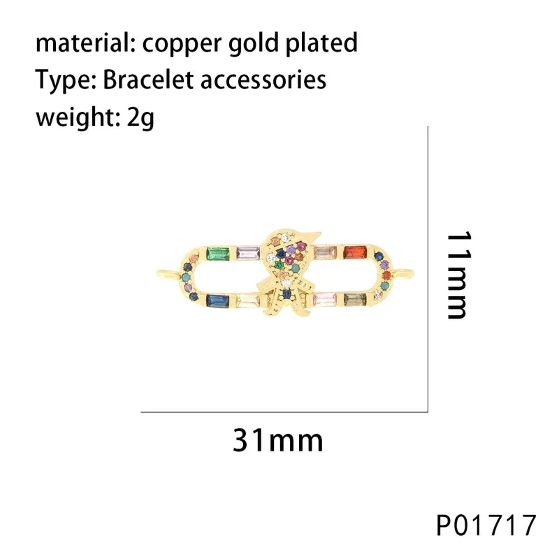 1 Piece 11*40mm 15*28mm 19*36mm Copper Zircon 18K Gold Plated Electrocardiogram Devil's Eye Palm Pendant