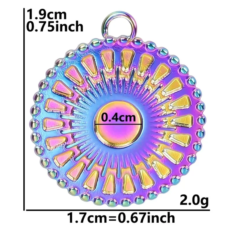 1 Piece 17*19mm 304 Stainless Steel 18K Gold Plated Solid Color Pendant