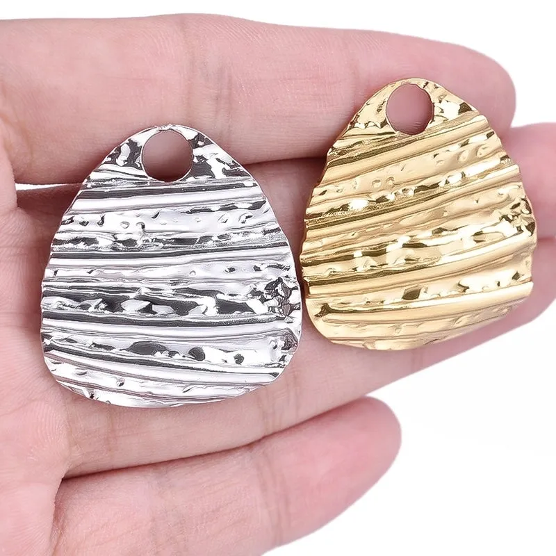 1 Piece 30*33mm 304 Stainless Steel 18K Gold Plated Solid Color Pendant