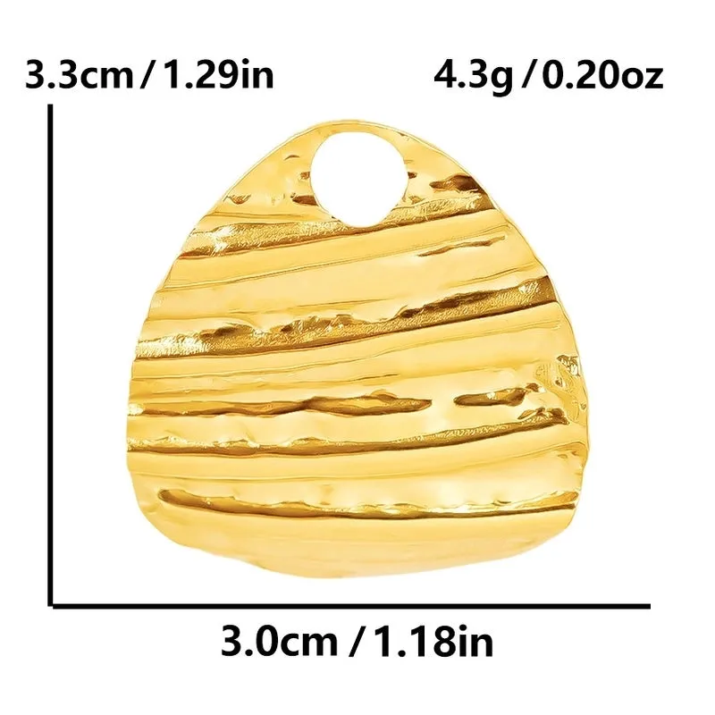 1 Piece 30*33mm 304 Stainless Steel 18K Gold Plated Solid Color Pendant