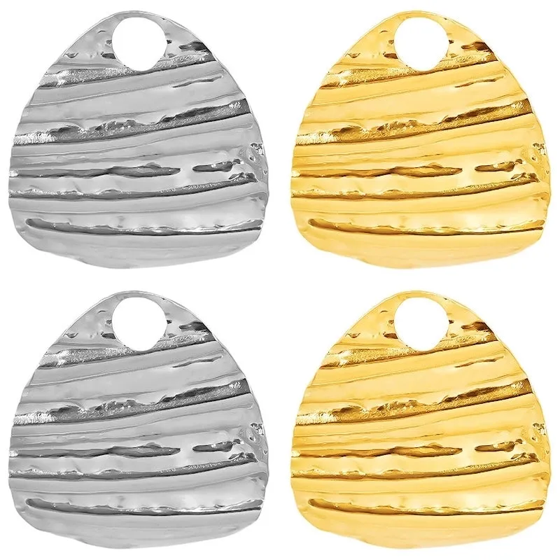 1 Piece 30*33mm 304 Stainless Steel 18K Gold Plated Solid Color Pendant