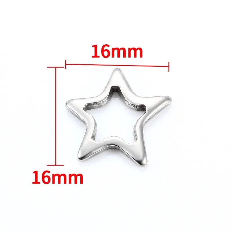 1 Piece 304 Stainless Steel Geometric Star Key Pendant Spacer Bars