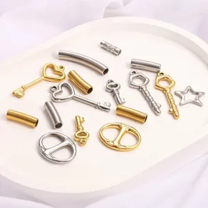 1 Piece 304 Stainless Steel Geometric Star Key Pendant Spacer Bars