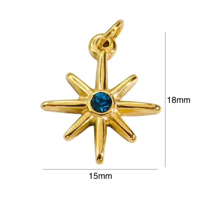 1 Piece 304 Stainless Steel Rhinestone Rhinestones 14K Gold Plated Solid Color Pendant