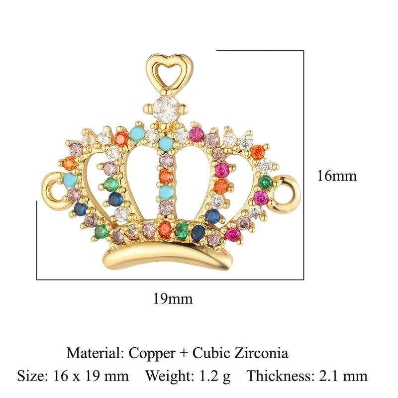 1 Piece Copper Zircon 18K Gold Plated Crown