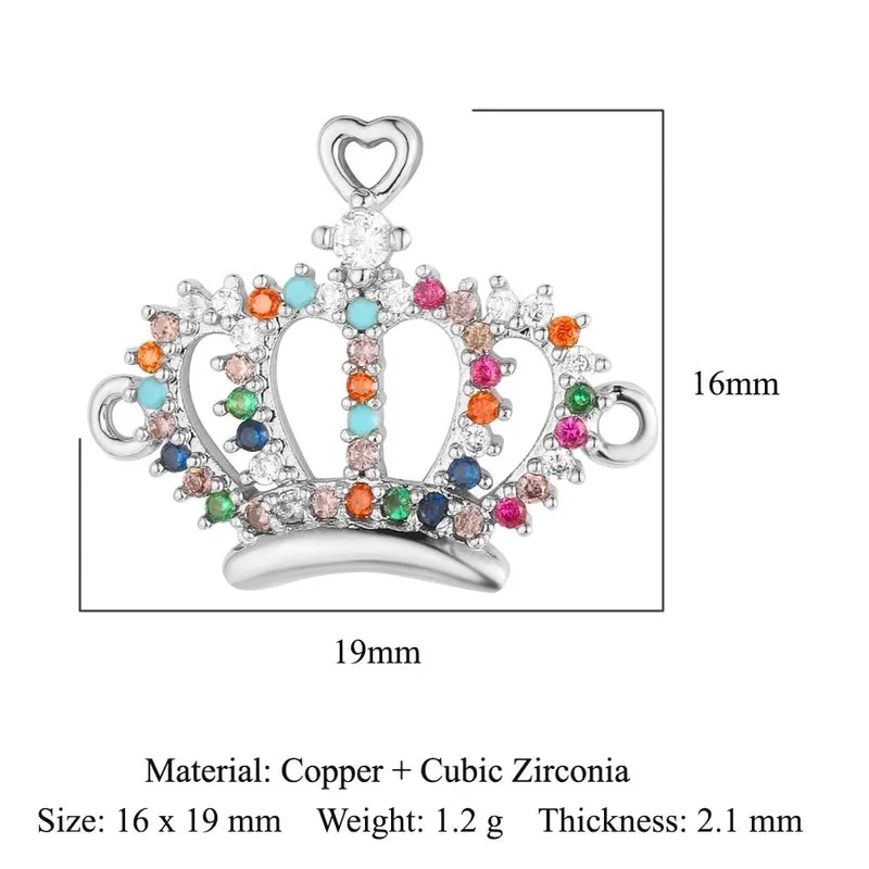 1 Piece Copper Zircon 18K Gold Plated Crown