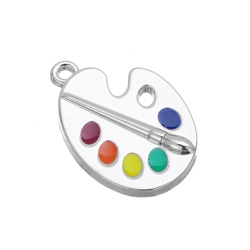 1 Piece Simple Style Drawing Board Alloy Enamel Pendant Jewelry Accessories