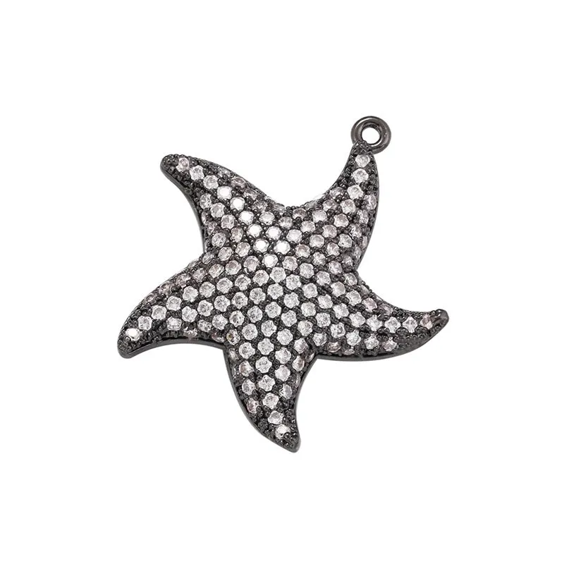 1 Piece Simple Style Starfish Copper Plating Inlay Jewelry Accessories