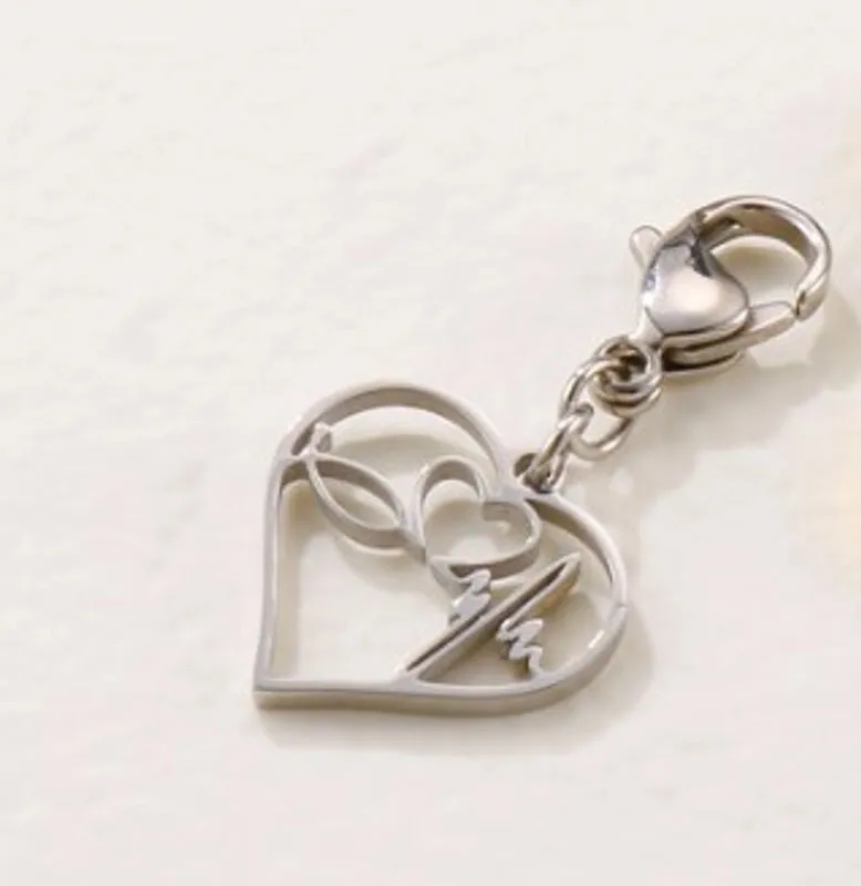 1 Piece Stainless Steel 18K Gold Plated Letter Heart Shape