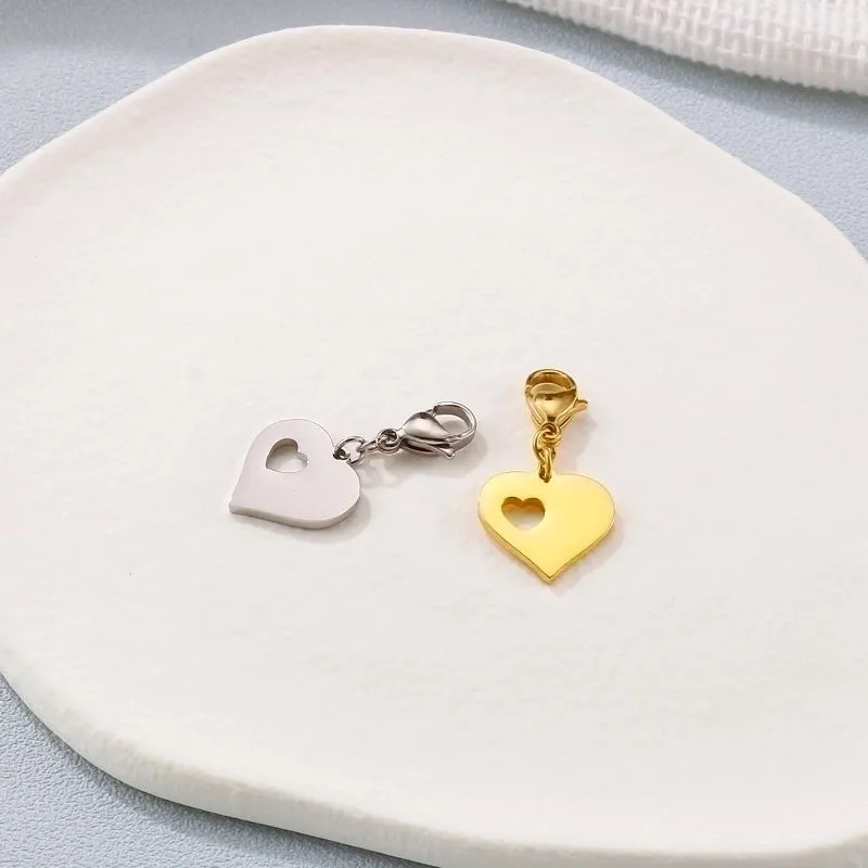 1 Piece Stainless Steel 18K Gold Plated Letter Heart Shape