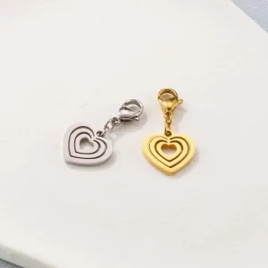 1 Piece Stainless Steel 18K Gold Plated Letter Heart Shape