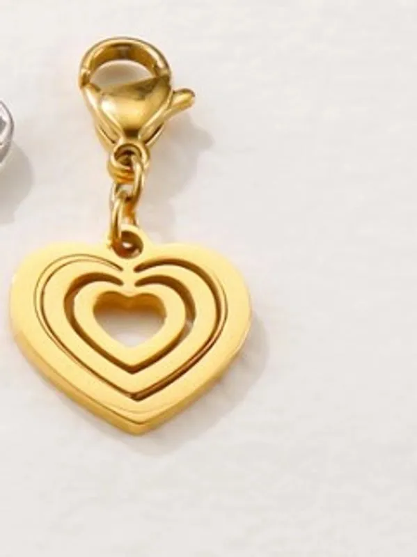 1 Piece Stainless Steel 18K Gold Plated Letter Heart Shape