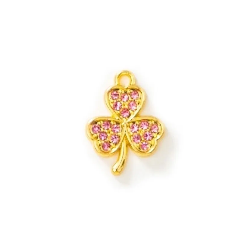 10 PCS/Package Alloy Rhinestones Shamrock Pendant Simple Style