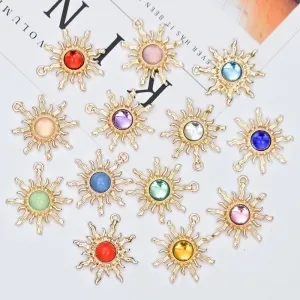 10 Pcs/package Simple Style Sun Alloy Plating Inlay Jewelry Accessories