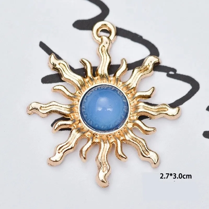 10 Pcs/package Simple Style Sun Alloy Plating Inlay Jewelry Accessories