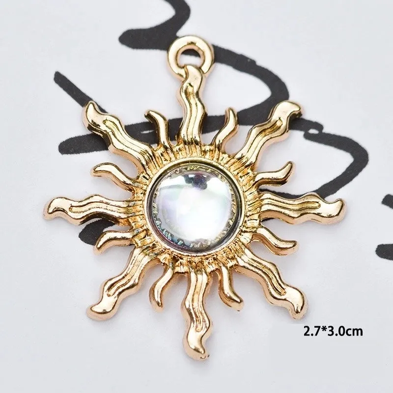 10 Pcs/package Simple Style Sun Alloy Plating Inlay Jewelry Accessories