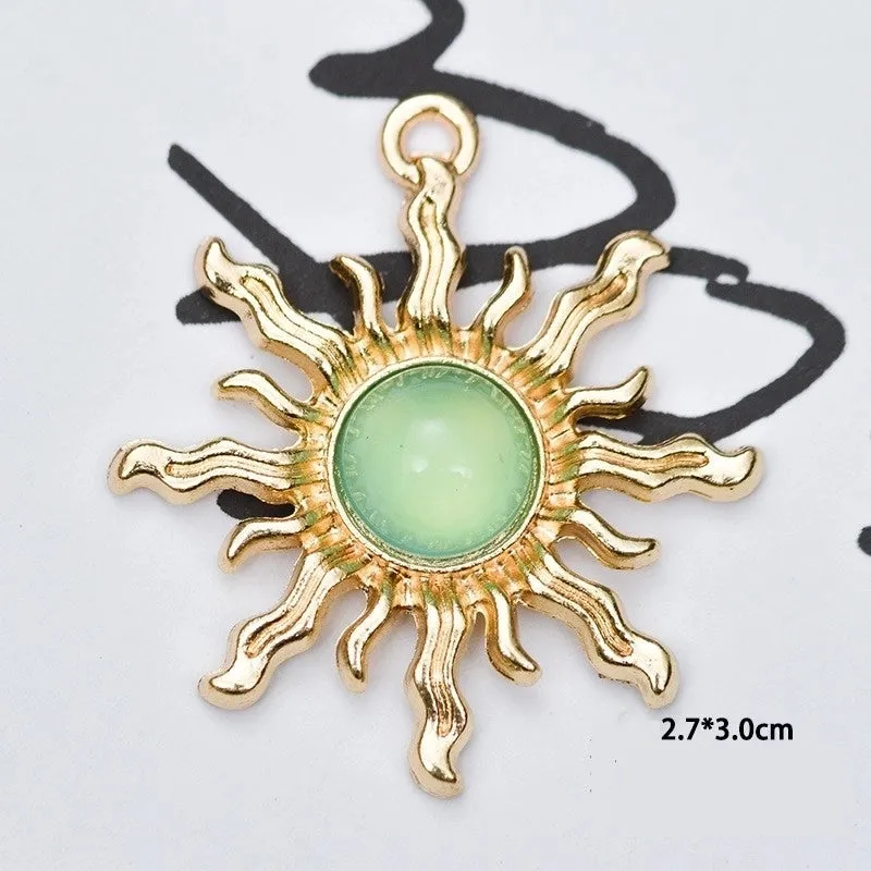 10 Pcs/package Simple Style Sun Alloy Plating Inlay Jewelry Accessories