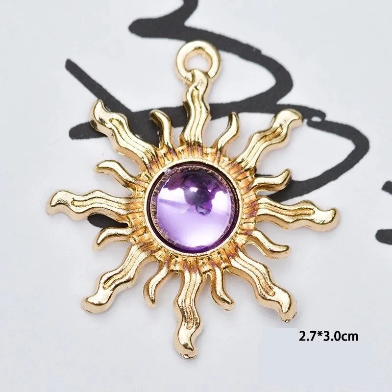 10 Pcs/package Simple Style Sun Alloy Plating Inlay Jewelry Accessories