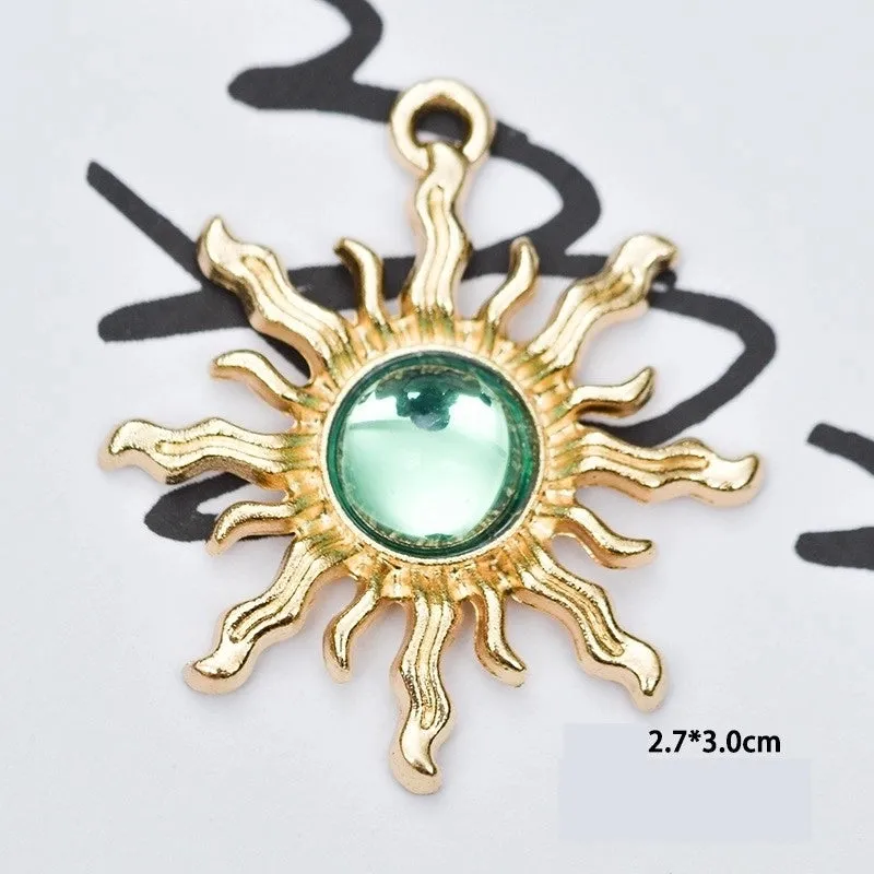 10 Pcs/package Simple Style Sun Alloy Plating Inlay Jewelry Accessories