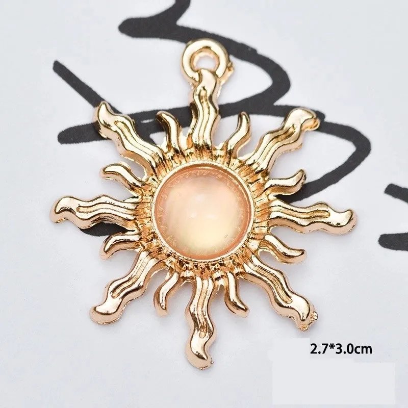 10 Pcs/package Simple Style Sun Alloy Plating Inlay Jewelry Accessories