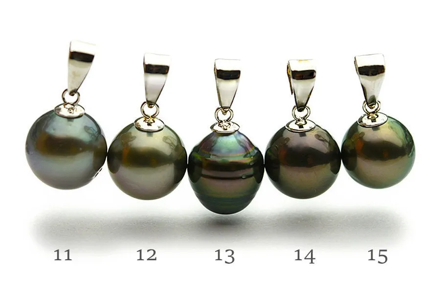 10mm Tahitian Pearl Pendants on Silver (116)