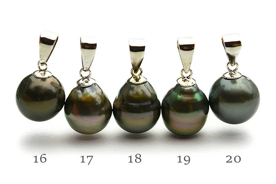 10mm Tahitian Pearl Pendants on Silver (116)