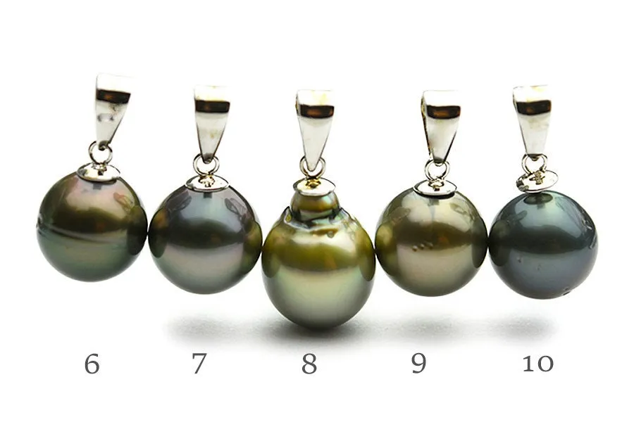 10mm Tahitian Pearl Pendants on Silver (116)