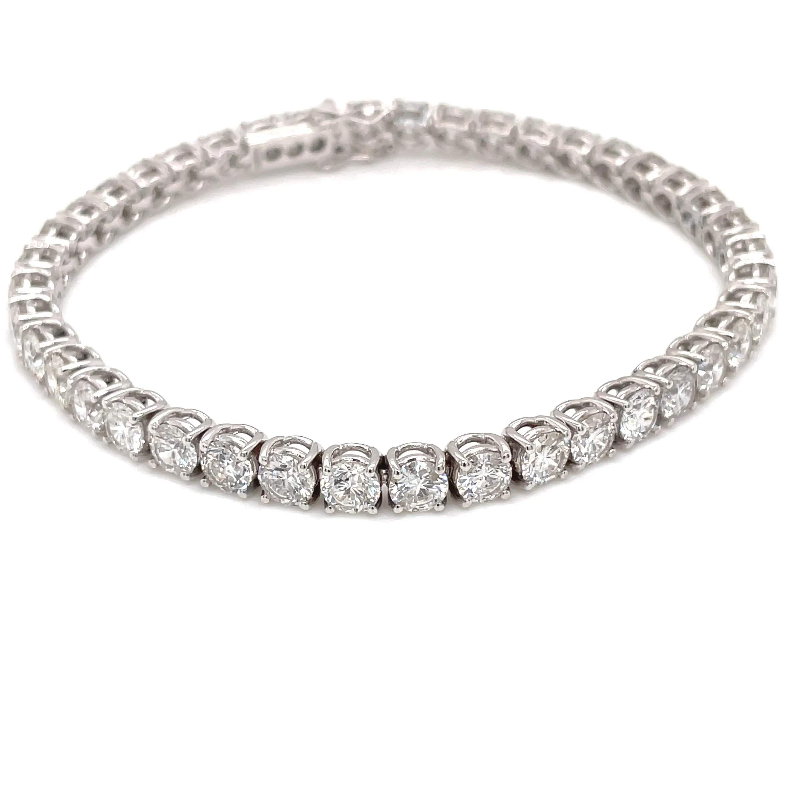 11.96ct 18k White Gold Diamond Tennis Bracelet