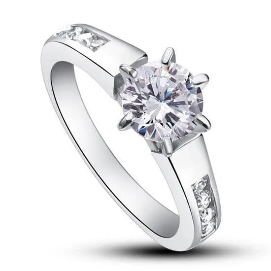 1.25 Carat Round Cut Created Diamond Wedding Engagement Ring