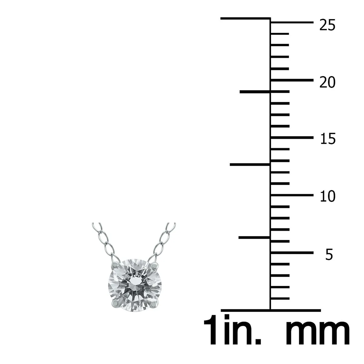 1/4 Carat Floating Round Diamond Solitaire Necklace In 14K White Gold