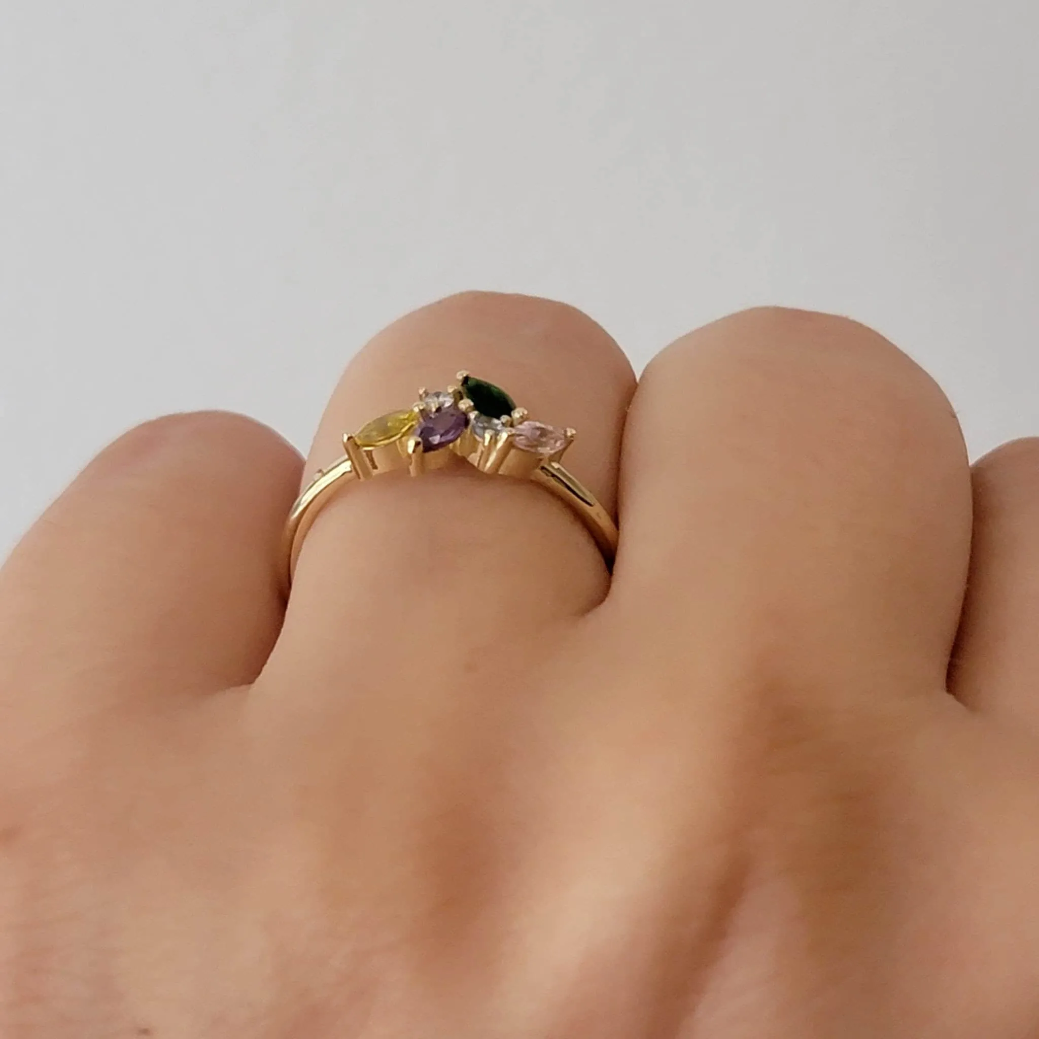 14k Gold Minimalist Gemstone Ring