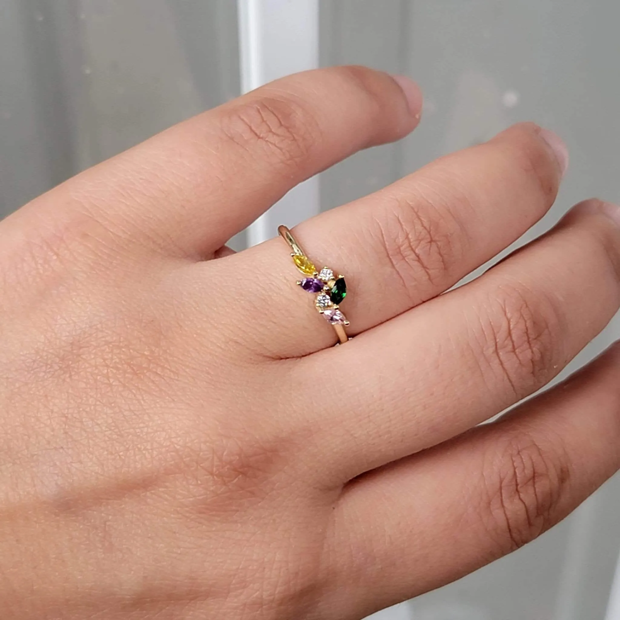 14k Gold Minimalist Gemstone Ring