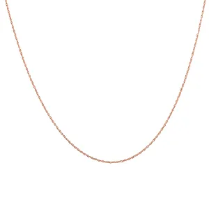 14K Rose Gold 20" Rope Chain With Spring Ring Clasp