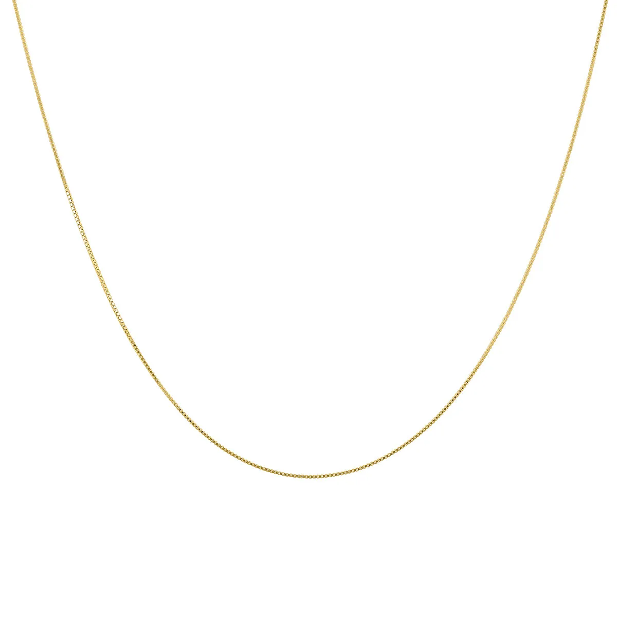 14K Yellow Gold 20" Box Chain With Spring Ring Clasp