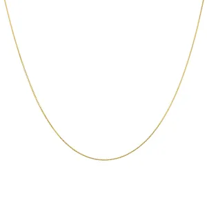 14K Yellow Gold 20" Box Chain With Spring Ring Clasp