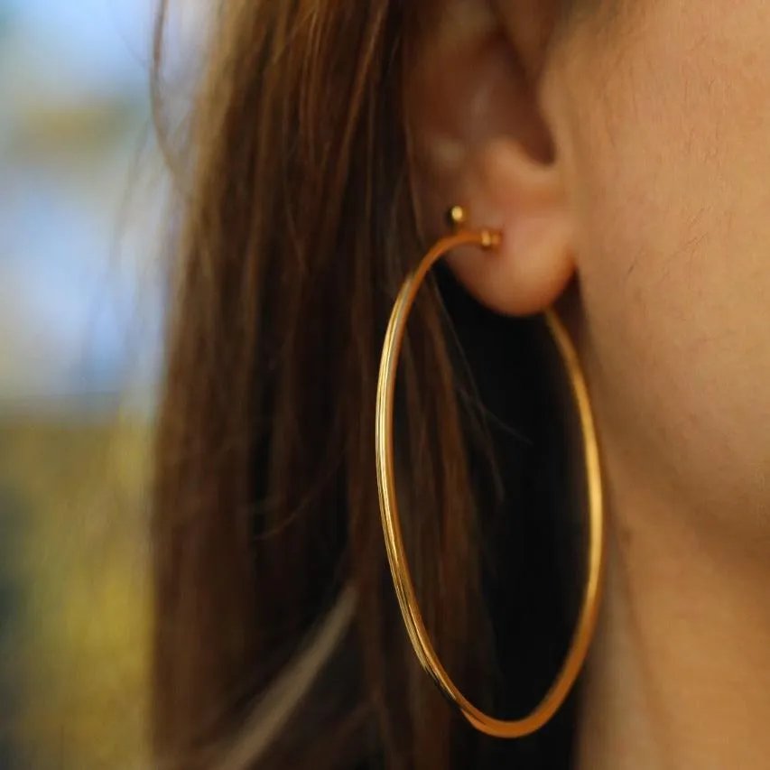 18K Gold-Filled Large Oval Hoop Earrings