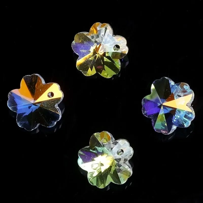 20 Pcs/package Simple Style Star Heart Shape Snowflake Crystal Glass Plating Jewelry Accessories