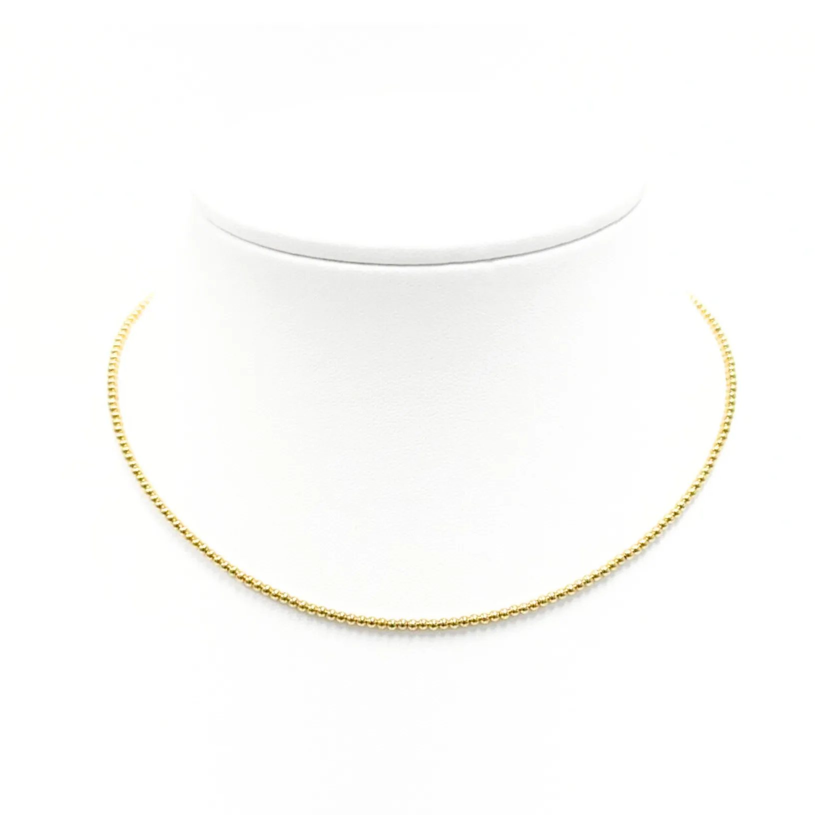 2MM 14K Gold-Filled Ball Beaded Choker/Necklace