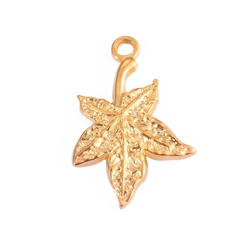 304 Stainless Steel Leaf Starfish Flower Pendant