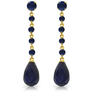 31.6 Carat 14K Solid Yellow Gold New View Sapphire Earrings