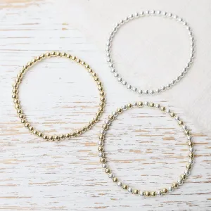 4mm Classic Ball Bracelet in Silver, Gold, or Two Tone