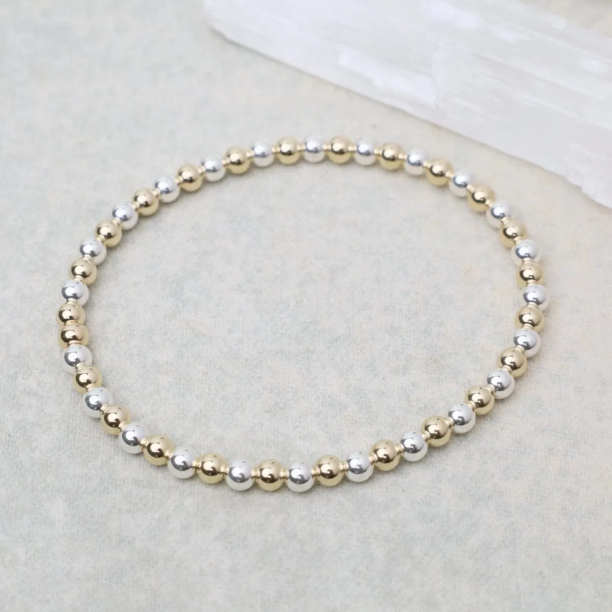 4mm Classic Ball Bracelet in Silver, Gold, or Two Tone