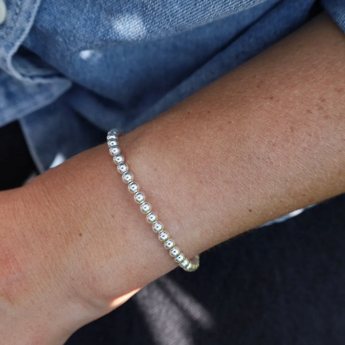 4mm Classic Ball Bracelet in Silver, Gold, or Two Tone