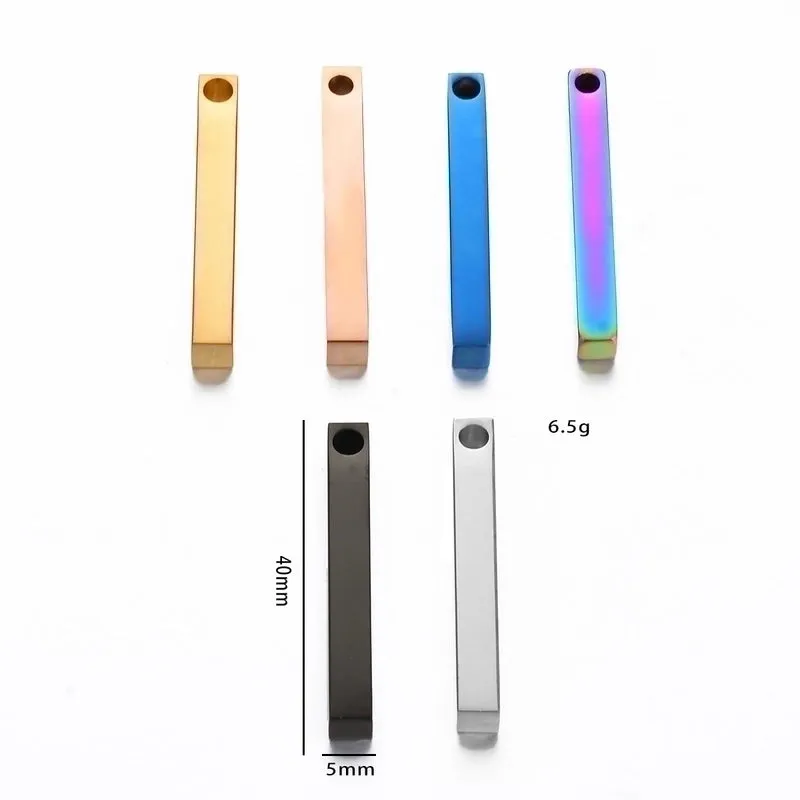 5 Pcs/package Simple Style Rectangle Stainless Steel Plating Jewelry Accessories