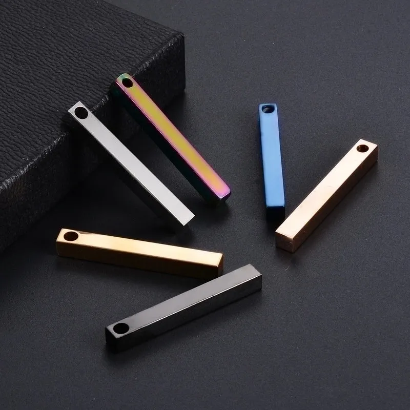 5 Pcs/package Simple Style Rectangle Stainless Steel Plating Jewelry Accessories