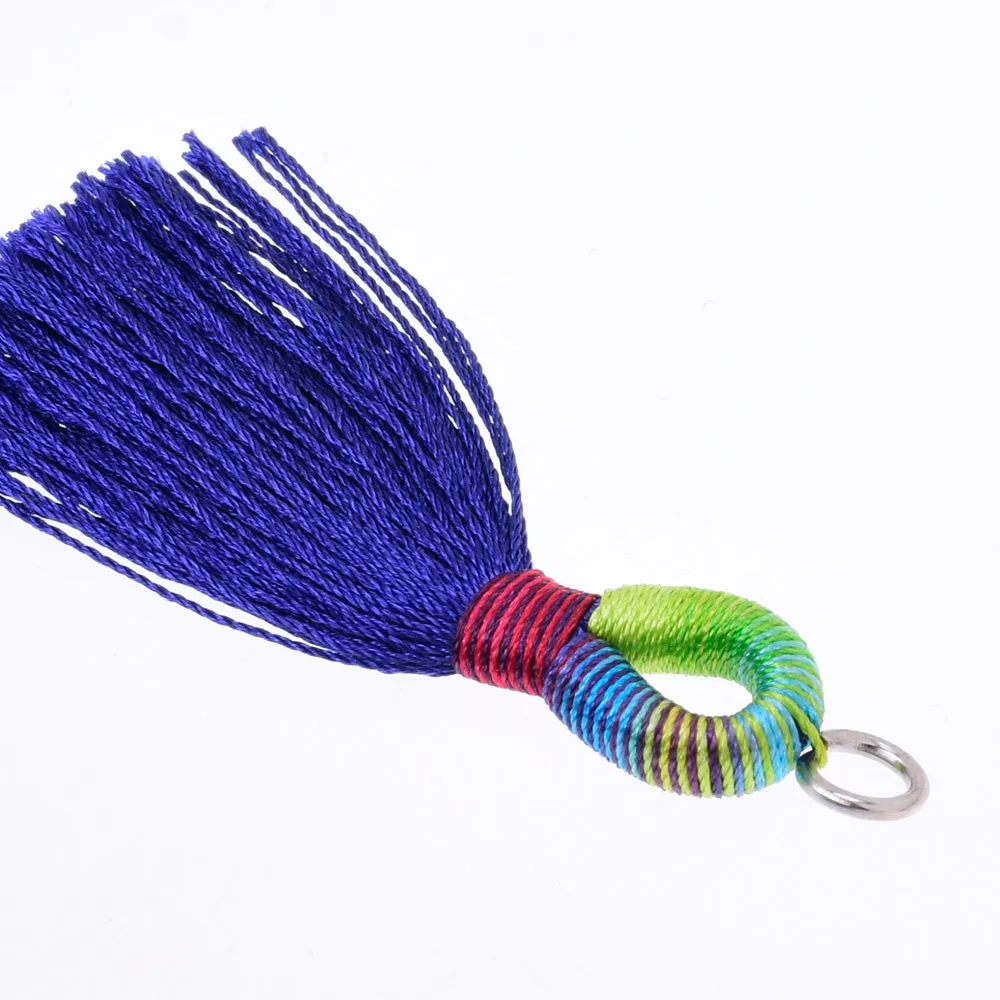 5cm  Pantone colors Tassels Necklace Earrings Tassel for jewelry making Sapphire Blue,10pcs/lot