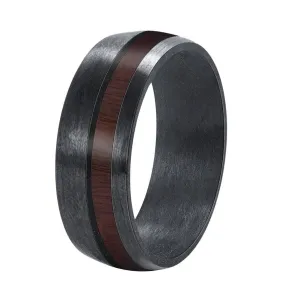 8mm Wide Carbon Fiber Ring Inlaid Veneer Men's Wedding Band