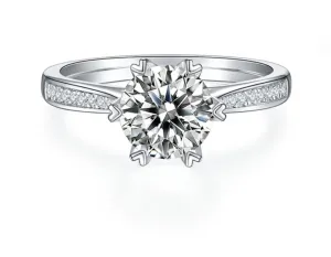 925 Silver 1.5ct 7.5mm Moissanite Diamond Ring