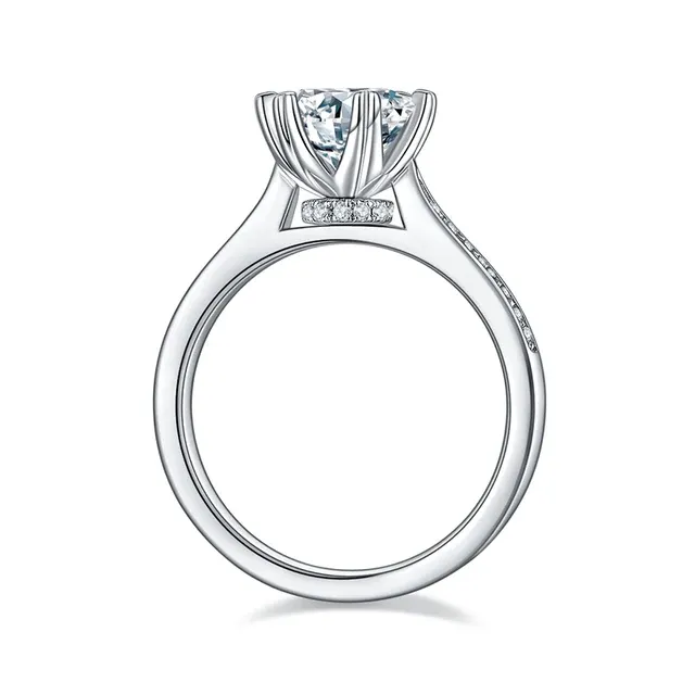 925 Silver 1.5ct 7.5mm Moissanite Diamond Ring